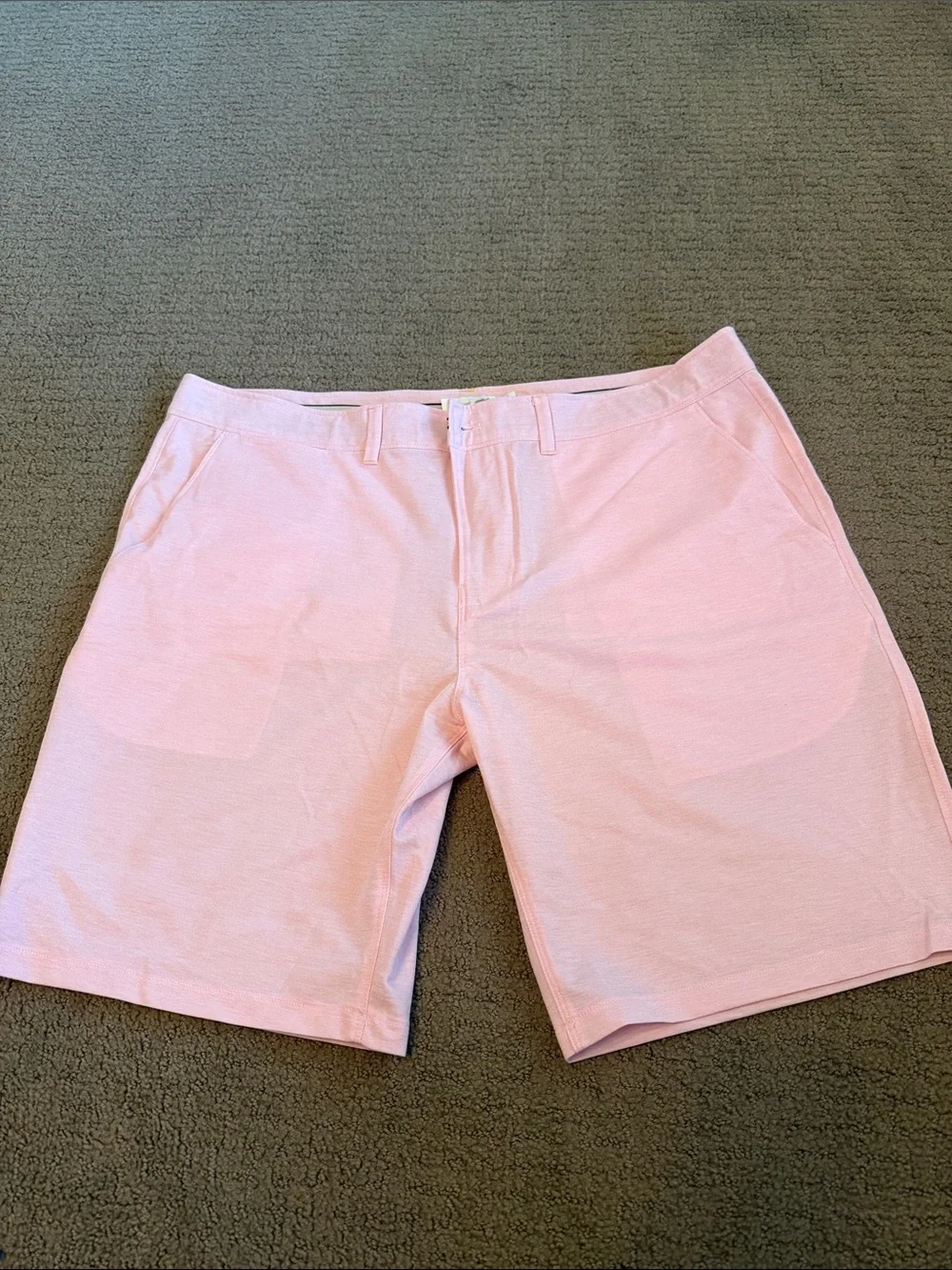 Fundamental Coast Men's Flat-Front Light Pink Stretch Shorts